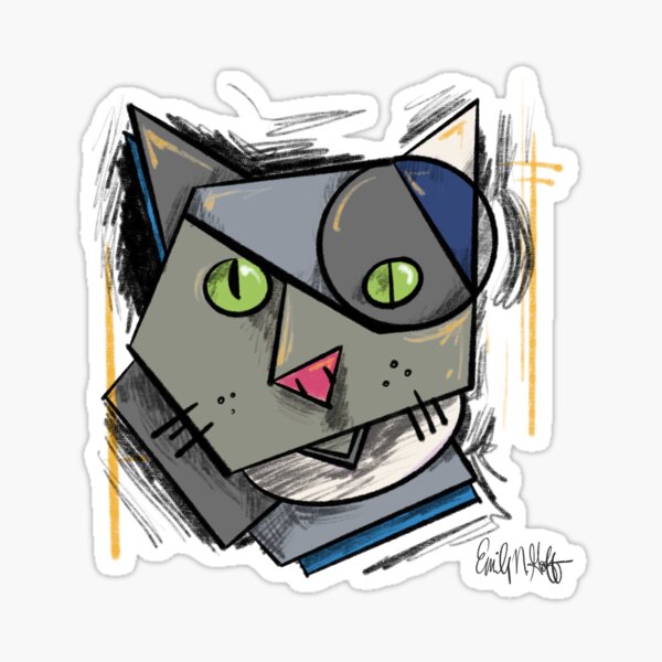 Cubism Cat Sticker