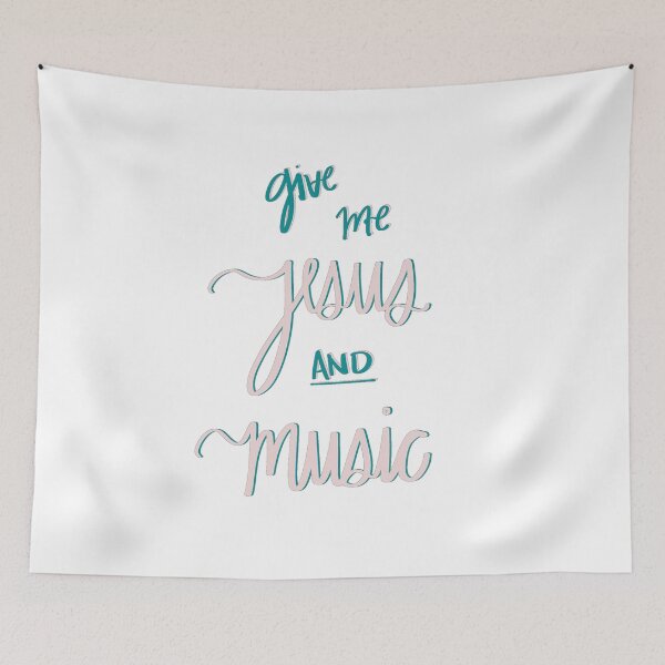 Item preview, Give Me Jesus and Music-Light Pink and Dark Teal designed and sold by Haley Hooks.