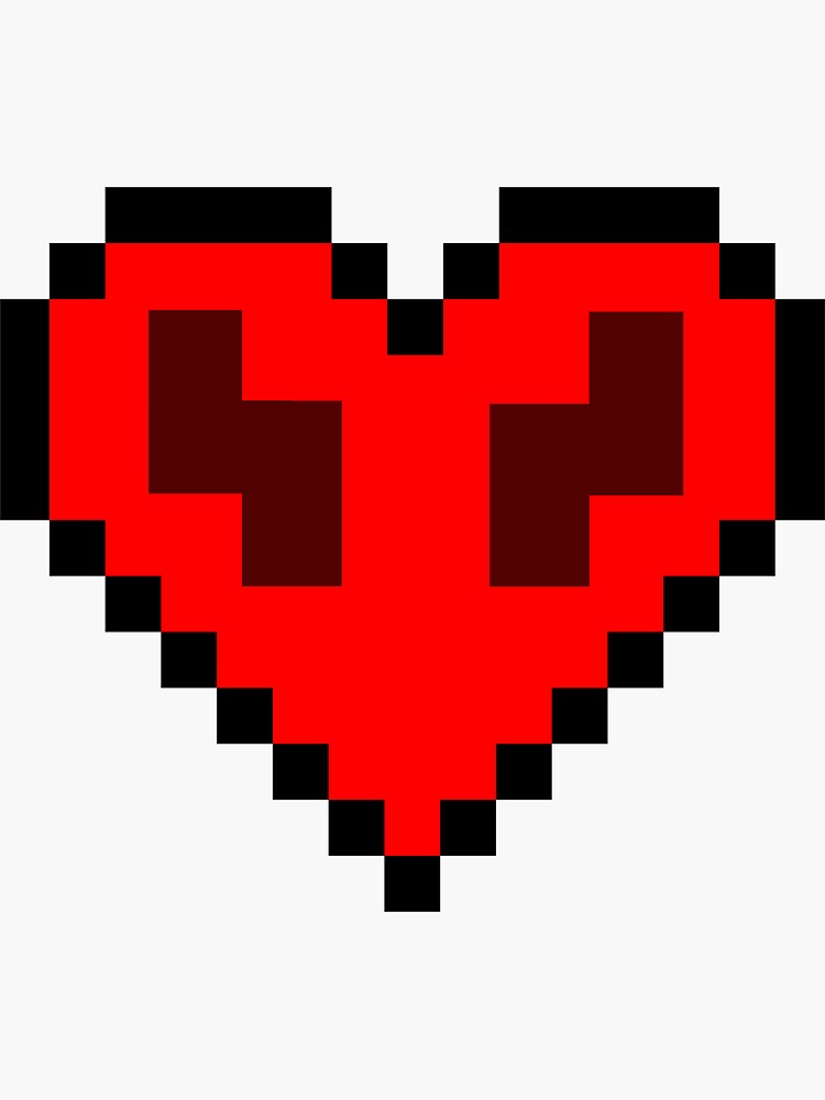  Minecraft Hardcore Heart 8-bit Sticker by 