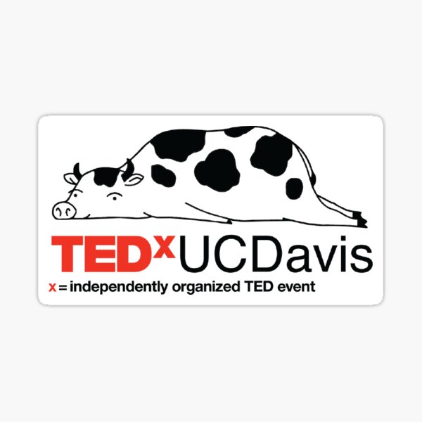 TEDxUCDavis Cow Sticker