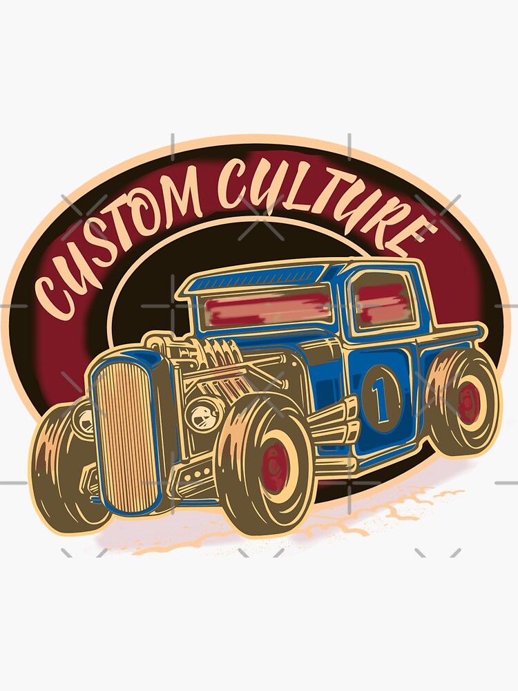 "Custom Culture Classic Hot Rod" Sticker for Sale by vibeno1 Redbubble