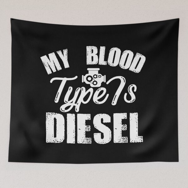 Item preview, My Blood Type Is Funny Diesel Mechanic Trucker  designed and sold by Sutra-Lotus-Co.
