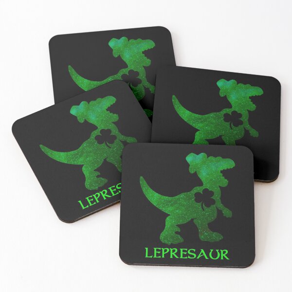 Item preview, Saint Patricks Day Shamrock Lepresaur Dinosaur Raptor Kids Boys Men designed and sold by WPahat.