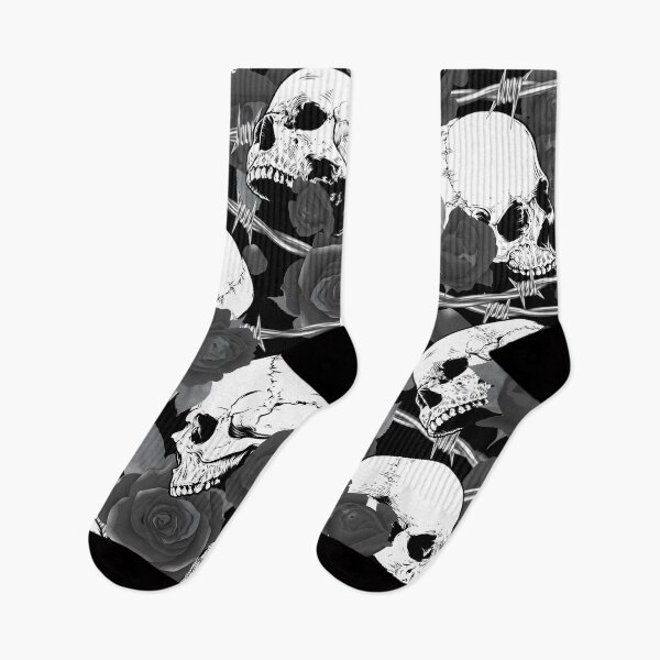 Item preview, Skull and Rose Rockabilly Grey designed and sold by DarkDesign69.