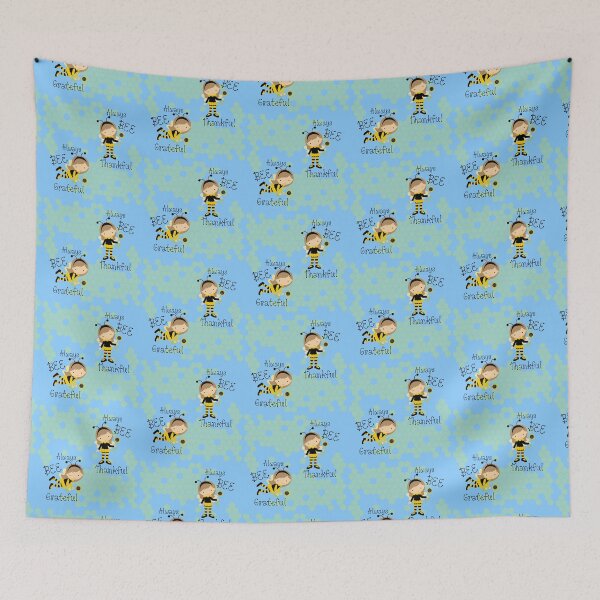 Item preview, Always BEE Grateful, Always BEE Thankful! (On Blue designed and sold by PawsitiveMum.