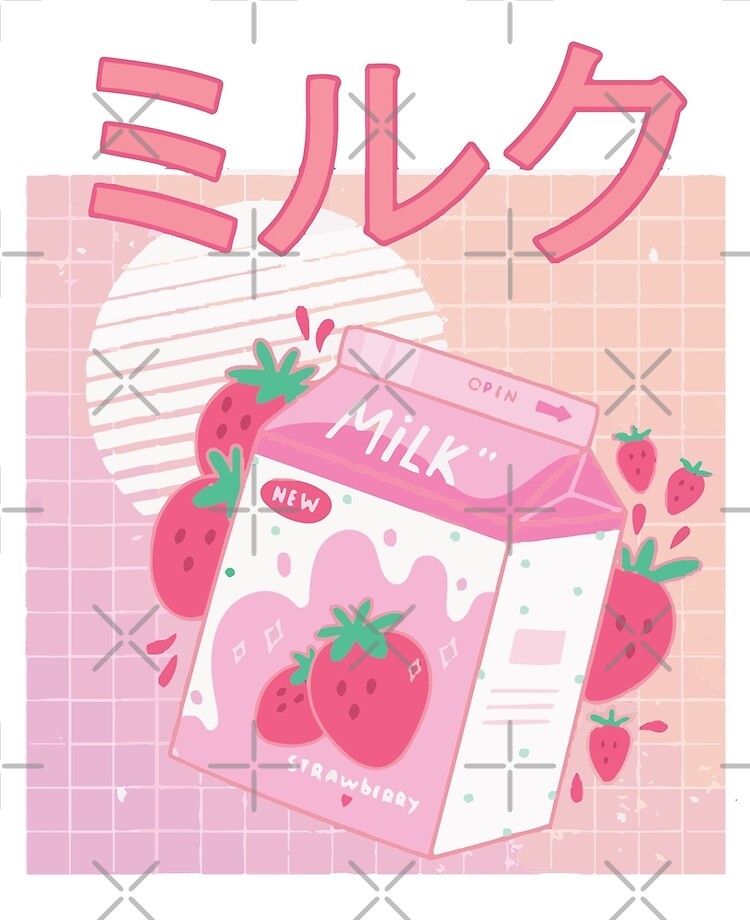 Holographic Strawberry Milk Waterproof Die Cut Sticker - Etsy Denmark
