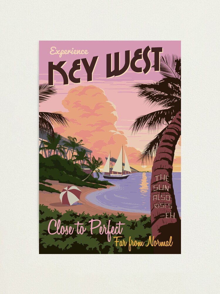 Alternate view of Vintage Key West Travel Poster Photographic Print