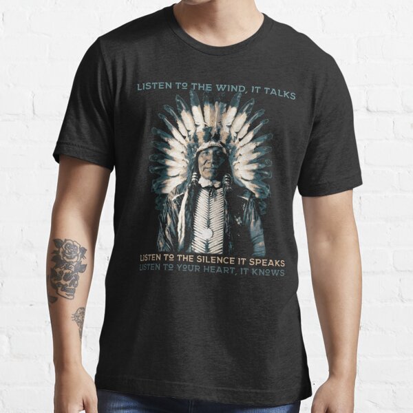 Native American Tribal Dog Feathers Indian Bloodline Graphic T-Shirt