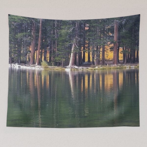 Item preview, Mammoth Lake Sunset Scenery with Pine Trees Water Reflection  designed and sold by Ilana Khoshsima.