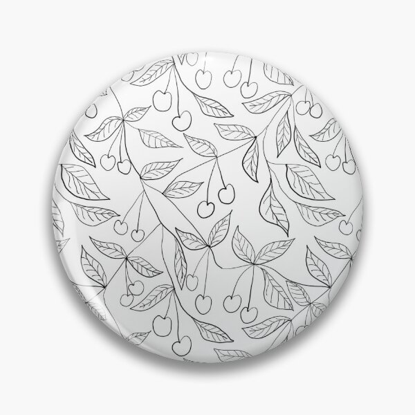 Item preview, Cherries and leaves black and white art line seamless pattern designed and sold by linagaiaart.