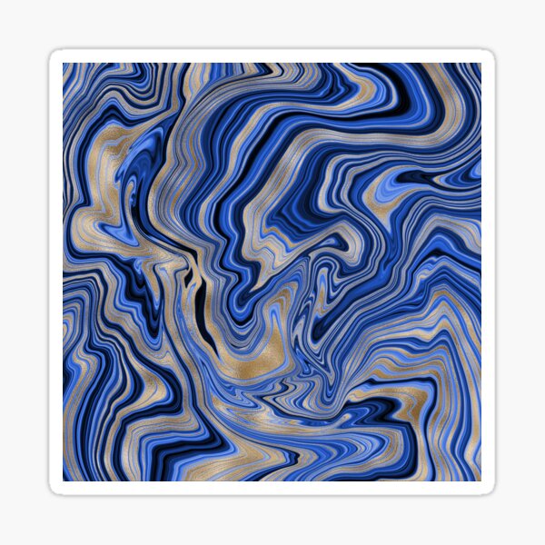 Gold Indigo Marble Sticker
