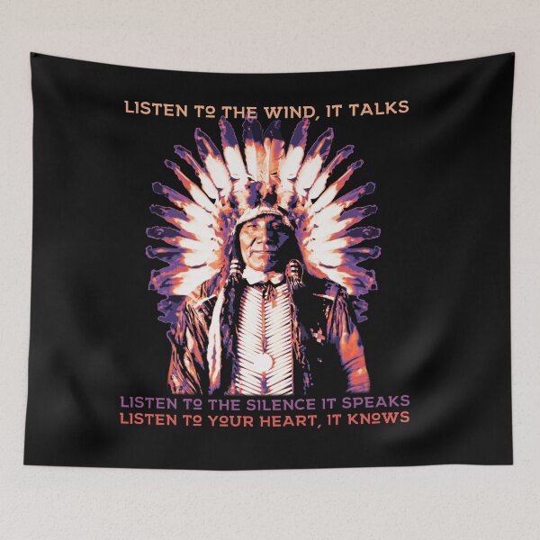 Item preview, Listen to the Wind, it Talks, Color Variant, Native American Proverb designed and sold by Proverbial Wisdom Design.
