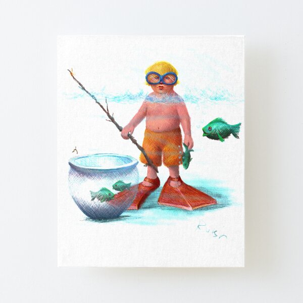 CATCH AND RELEASE! Canvas Mounted Print