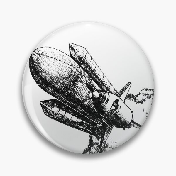 Item preview, Space rocket blasting off into outer space designed and sold by InkyArtStudio.