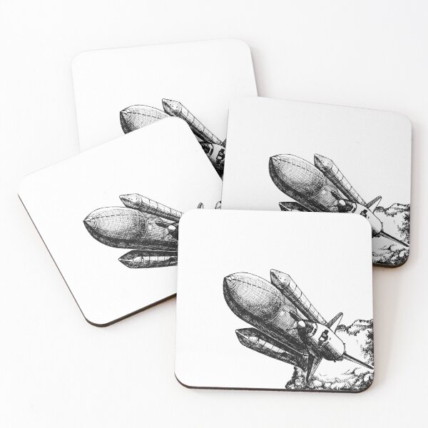 Item preview, Space rocket blasting off into outer space designed and sold by InkyArtStudio.