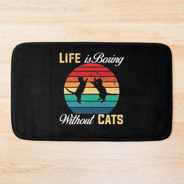 Item preview, Life Is Boring Without Cats Funny Cat Vintage Gift designed and sold by Shirtcutestore  ⭐⭐⭐⭐⭐.