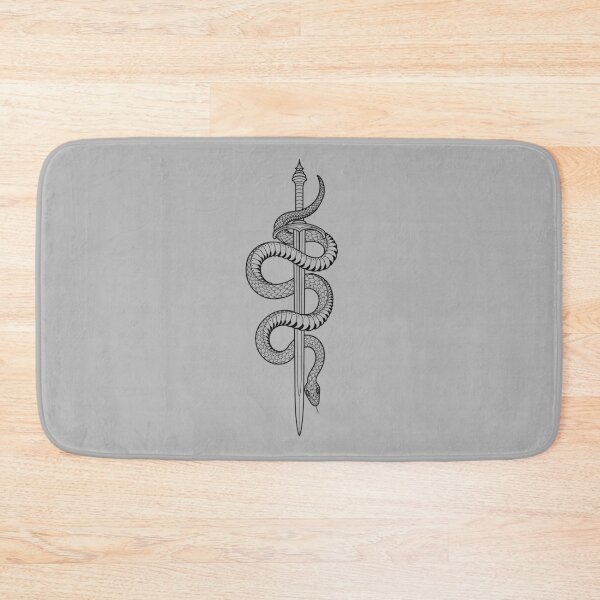 Item preview, Black snake with sword, tattoo motif minimalist style / Minimalistic Snake designed and sold by Saphirtattoos.