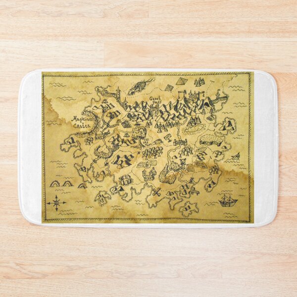 Item preview, Pirate map from a fantasy world- Endonvale Continent- geography map  designed and sold by exiarts.