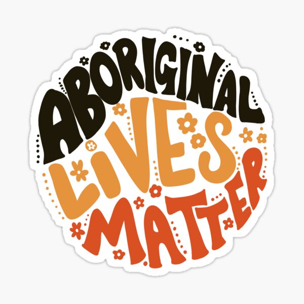 Aboriginal Lives Matter 70s style floral retro Sticker