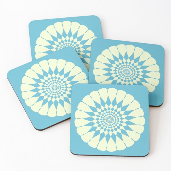 Item preview, Retro teal geometric flower designed and sold by DeliriousSteve.