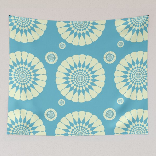 Item preview, Retro teal geometric flower designed and sold by DeliriousSteve.