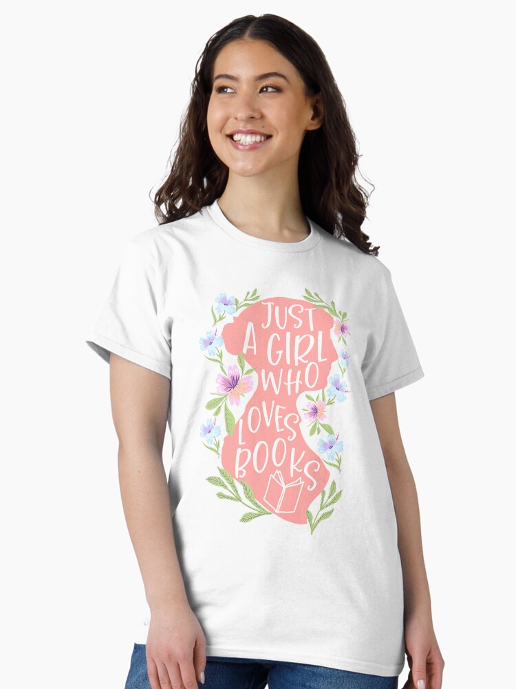 Thumbnail 2 of 7, Classic T-Shirt, Just a Girl Who Loves Books Jane Austen Silhouette designed and sold by Dollfacedesign.