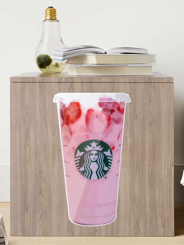 STARBUCKS ADDICT PINK DECAL STICKER 4 LAMINATED