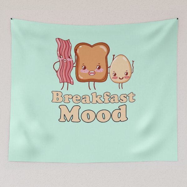 Item preview, Breakfast Mood Cute Bacon Bread Egg Kawaii T-Shirt designed and sold by The Masked Designer.