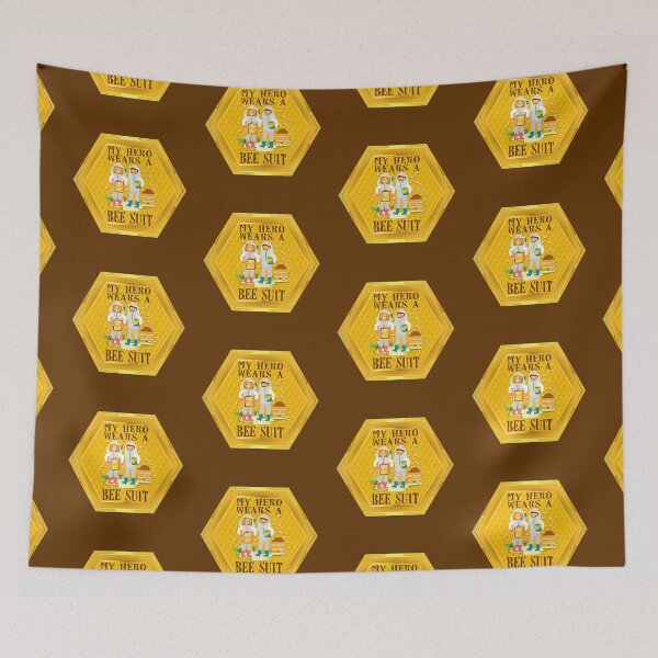 Item preview, My Hero Wears a Bee Suit! (On Brown) designed and sold by PawsitiveMum.