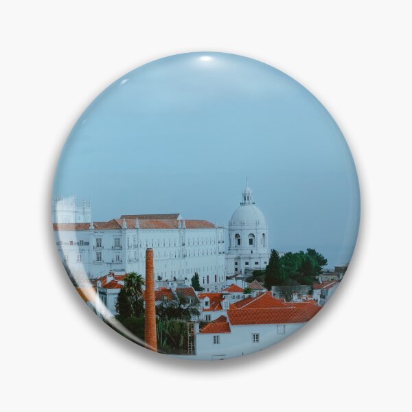 Item preview, Lisbon, view of Alfama old town district on cloudy day designed and sold by TravelDrone.