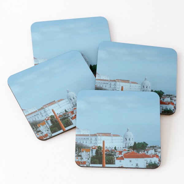 Item preview, Lisbon, view of Alfama old town district on cloudy day designed and sold by TravelDrone.