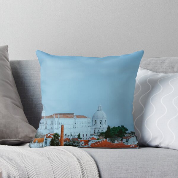 Item preview, Lisbon, view of Alfama old town district on cloudy day designed and sold by TravelDrone.