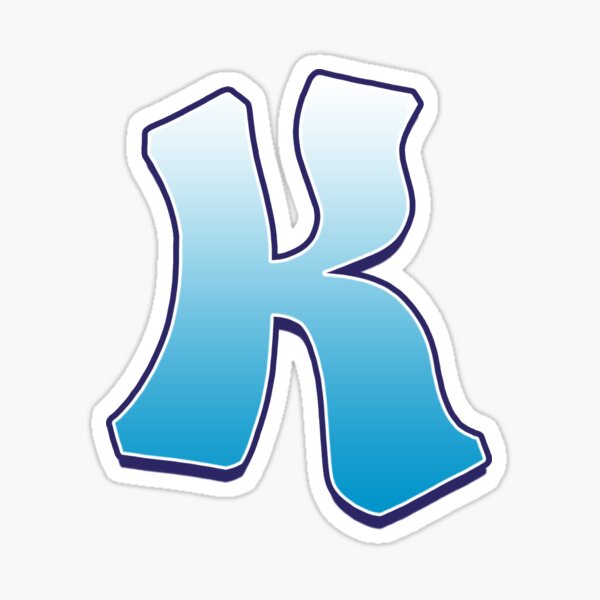 Letter K Blue Sticker