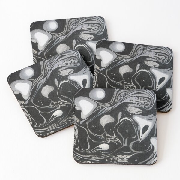 Item preview, Outer Space Flowers Suminagashi Art Print  designed and sold by Akvauter.