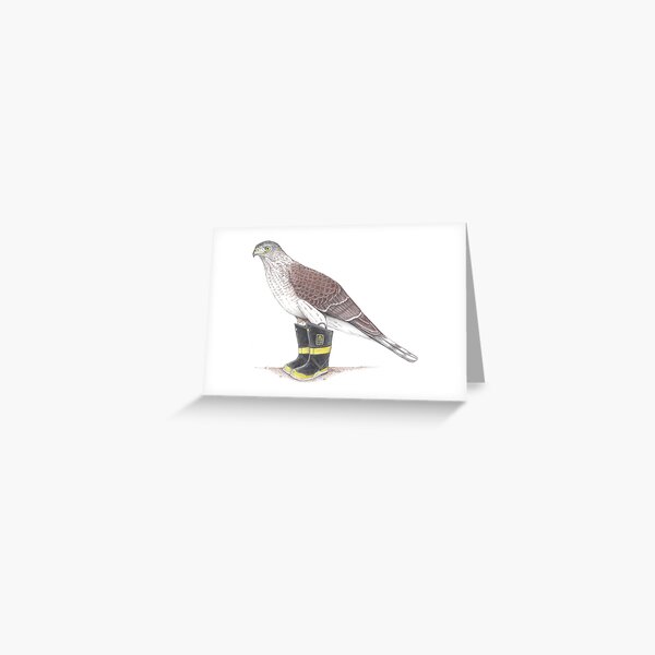 Item preview, Cooper's Hawk in Firefighter Boots designed and sold by JimsBirds.