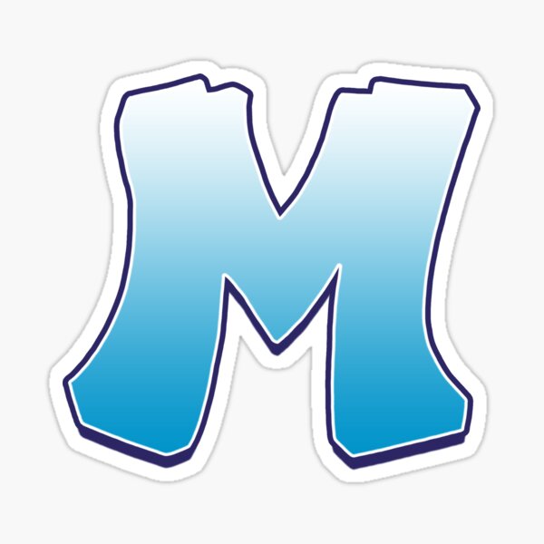 Letter M Blue Sticker