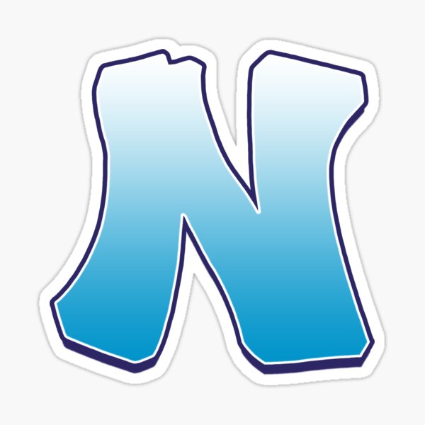 Letter N Blue Sticker