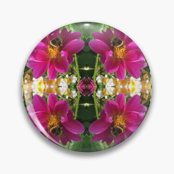Item preview, Divine Botanical: Bumblebees Zinging through the Cerise Zinnias designed and sold by RoseAromas.