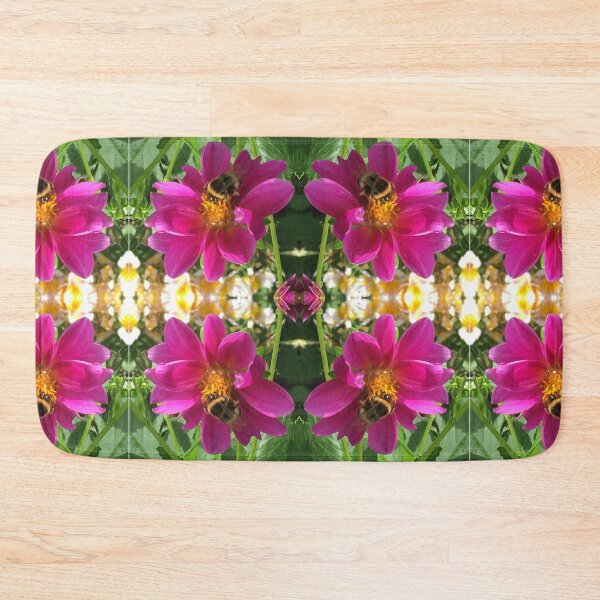 Item preview, Divine Botanical: Bumblebees Zinging through the Cerise Zinnias designed and sold by RoseAromas.