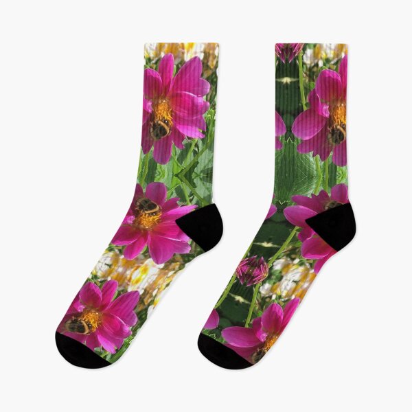 Item preview, Divine Botanical: Bumblebees Zinging through the Cerise Zinnias designed and sold by RoseAromas.