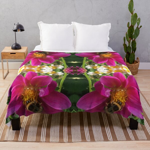 Item preview, Divine Botanical: Bumblebees Zinging through the Cerise Zinnias designed and sold by RoseAromas.