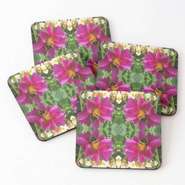 Item preview, Divine Botanical: Bumblebees Zinging through the Cerise Zinnias designed and sold by RoseAromas.