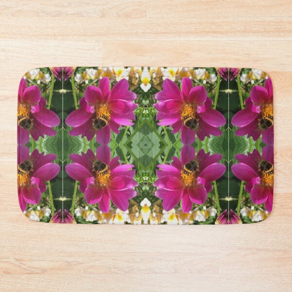 Item preview, Divine Botanical: Bumblebees Zinging through the Cerise Zinnias designed and sold by RoseAromas.