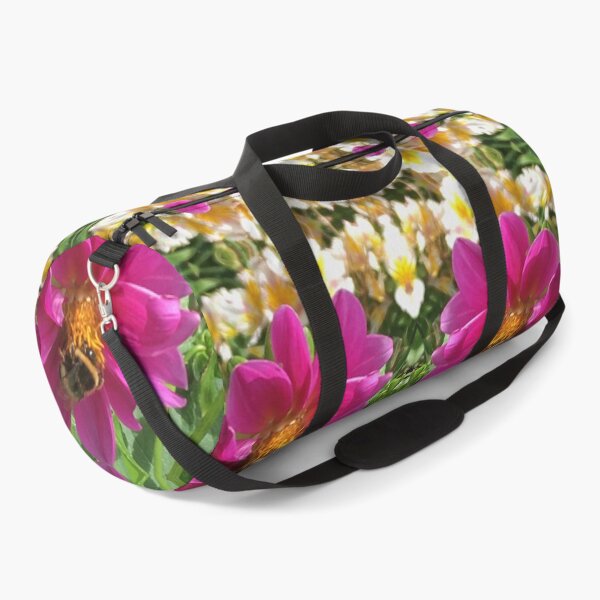 Item preview, Divine Botanical: Bumblebees Zinging through the Cerise Zinnias designed and sold by RoseAromas.