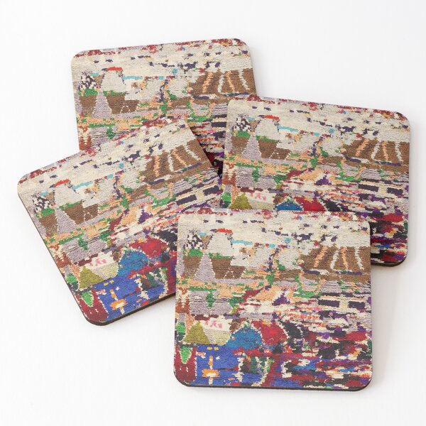 Item preview, Houses & Fields Moroccan Abstract Landscape Rug Print designed and sold by Vicky Brago-Mitchell®.