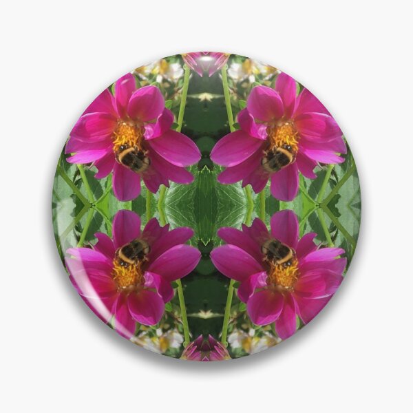 Item preview, Divine Botanical: Bumblebees Zinging through the Cerise Zinnias designed and sold by RoseAromas.