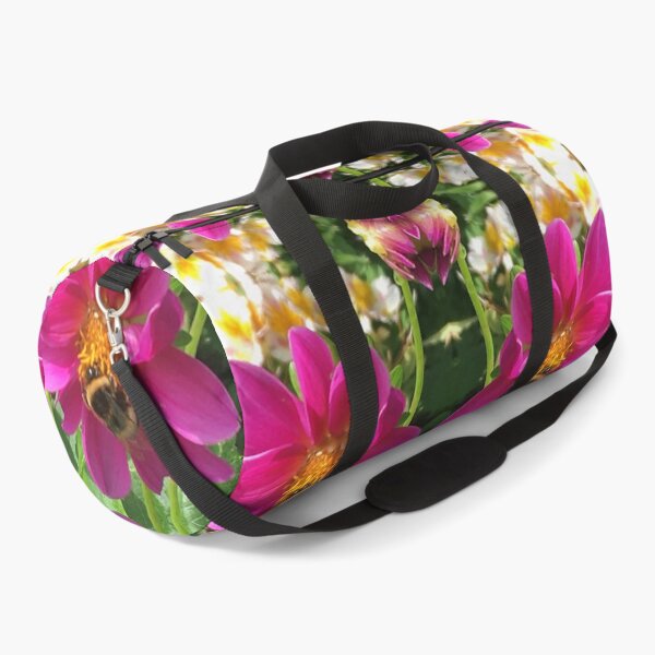 Item preview, Divine Botanical: Bumblebees Zinging through the Cerise Zinnias designed and sold by RoseAromas.