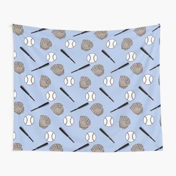 Baseball Pattern Blue Tapestry