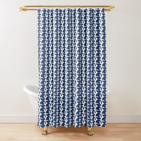 NVINY Logo Blue Shower Curtain