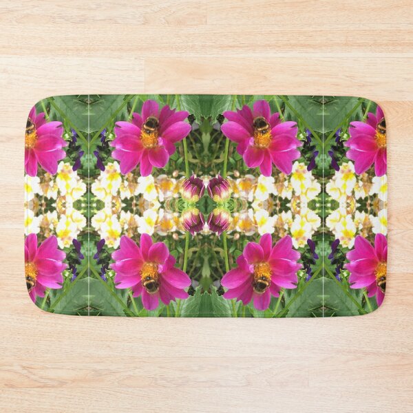 Item preview, Divine Botanical: Bumblebees Zinging through the Cerise Zinnias designed and sold by RoseAromas.